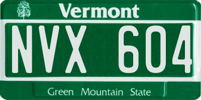 VT license plate NVX604
