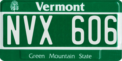VT license plate NVX606
