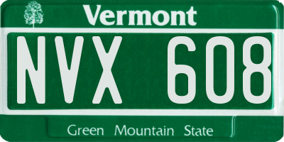 VT license plate NVX608