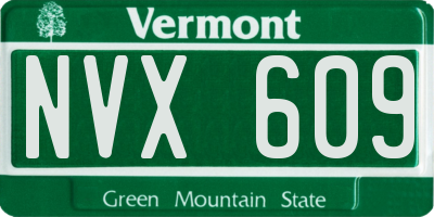 VT license plate NVX609