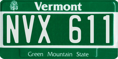 VT license plate NVX611