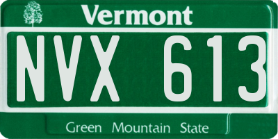 VT license plate NVX613