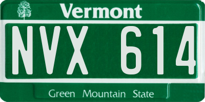 VT license plate NVX614