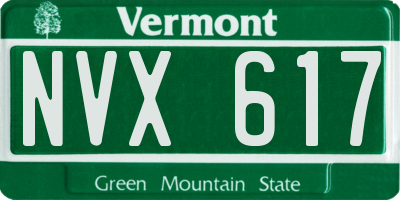 VT license plate NVX617