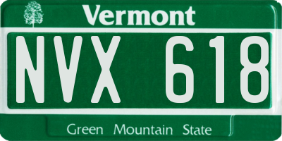 VT license plate NVX618