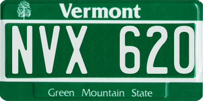 VT license plate NVX620