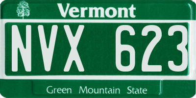 VT license plate NVX623