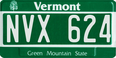 VT license plate NVX624