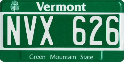 VT license plate NVX626