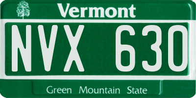 VT license plate NVX630