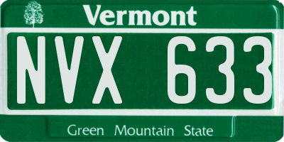 VT license plate NVX633