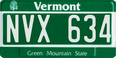 VT license plate NVX634