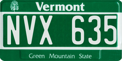 VT license plate NVX635