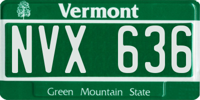 VT license plate NVX636