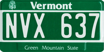 VT license plate NVX637