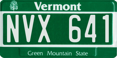 VT license plate NVX641