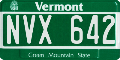 VT license plate NVX642