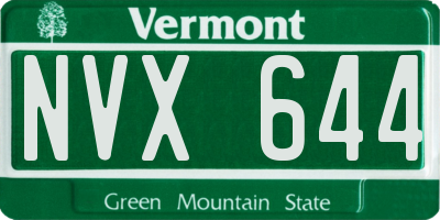 VT license plate NVX644