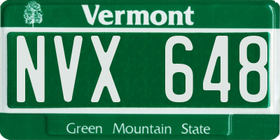 VT license plate NVX648