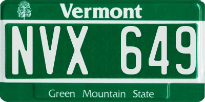 VT license plate NVX649