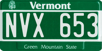 VT license plate NVX653