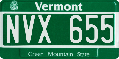 VT license plate NVX655