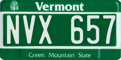 VT license plate NVX657