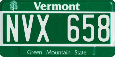 VT license plate NVX658