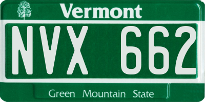 VT license plate NVX662