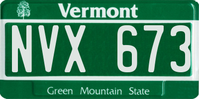 VT license plate NVX673