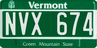 VT license plate NVX674