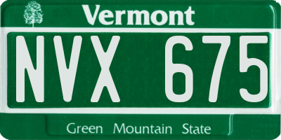 VT license plate NVX675