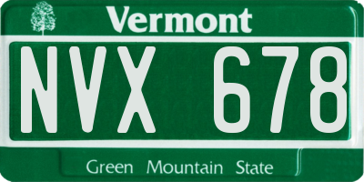 VT license plate NVX678