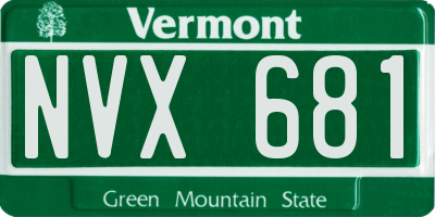 VT license plate NVX681