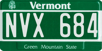 VT license plate NVX684