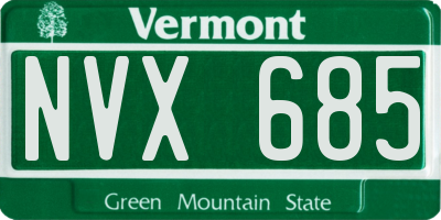 VT license plate NVX685