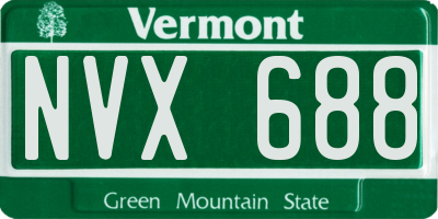 VT license plate NVX688