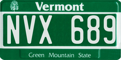 VT license plate NVX689