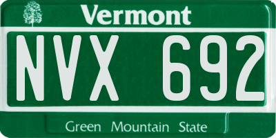 VT license plate NVX692