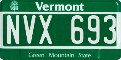 VT license plate NVX693