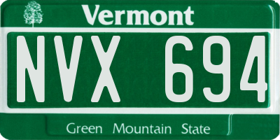 VT license plate NVX694
