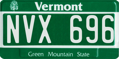VT license plate NVX696