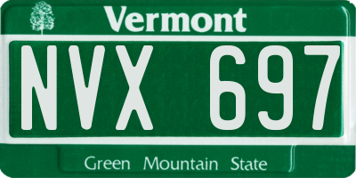 VT license plate NVX697