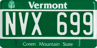 VT license plate NVX699