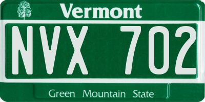 VT license plate NVX702