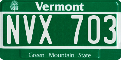 VT license plate NVX703