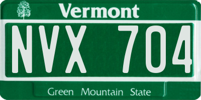 VT license plate NVX704