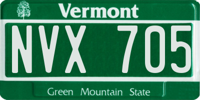 VT license plate NVX705