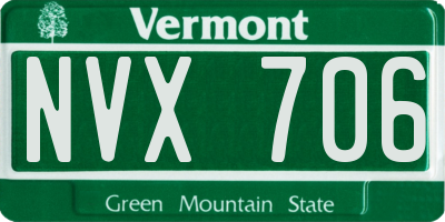 VT license plate NVX706