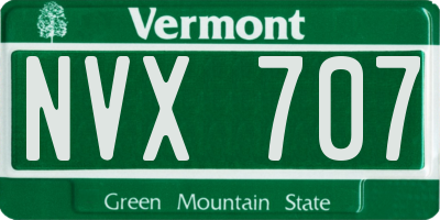VT license plate NVX707